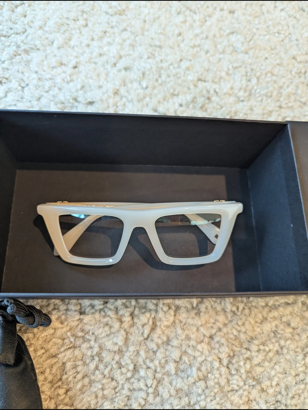 Off-White Ivory Rectangle Sunglasses Gold Arrow Logo w/ Box & Pouch